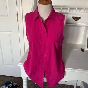 Sleeveless Collared Button Down